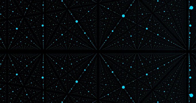 Infinity Space Dots 3 -Blue -Motion Graphic - -20sec Seamless Loop -4K 4096-2160