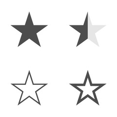 Star icon symbol isolated on white background for your web site design, star logo, app, UI. Set of star icons in trendy flat style. Vector illustration.