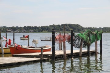 idylle mit Fischer Boot in Holm in Schleswig