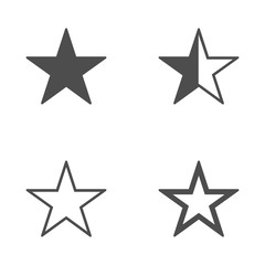 Star icon symbol isolated on white background for your web site design, star logo, app, UI. Set of star icons in trendy flat style. Vector illustration.