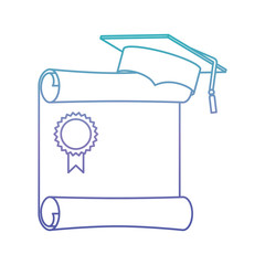 hat graduation with diploma vector illustration design