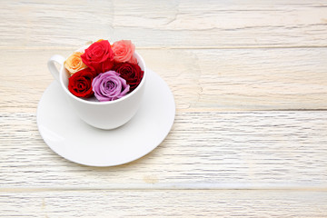 コーヒーカップの中の薔薇