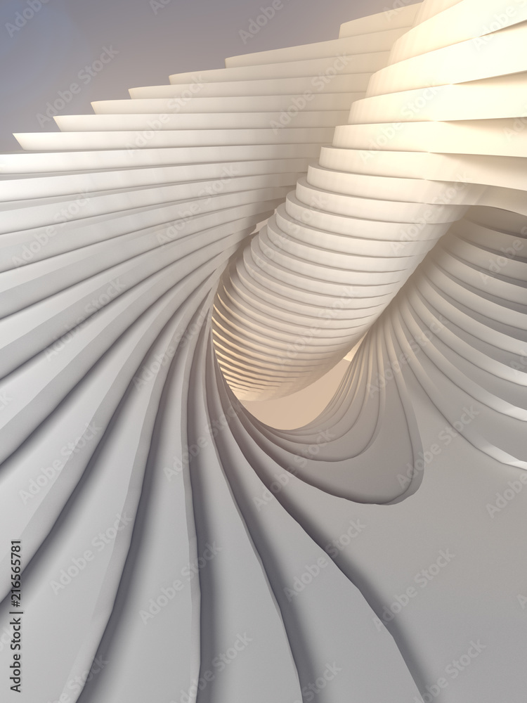Poster White stripe pattern futuristic background. 3d render illustration