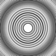 Abstract dotted background. Radial pattern. Vector