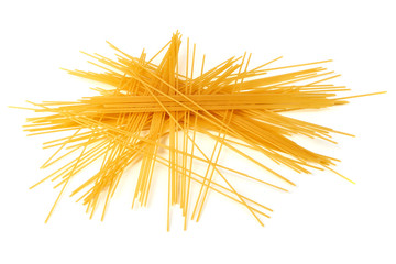 Bunch of spaghetti, isolated on white background.