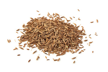 Dried fragrant Zira, isolated on white background.