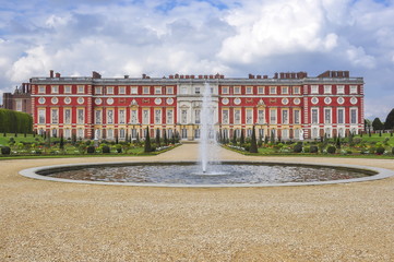 Hampton Court garden in spring, London, UK