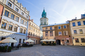 Fototapeta na wymiar Town square of Lublin, Poland