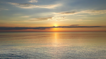 Spectacular sunset on a calm sea