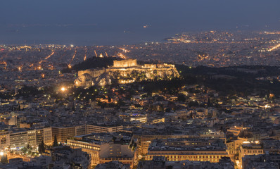 night view from Lycabyttus Hill