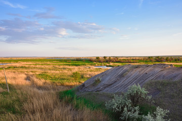 Lonely hill at sunset