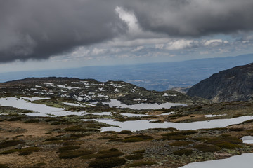 Snowy landscape in Serra da Estrela, Portugal.