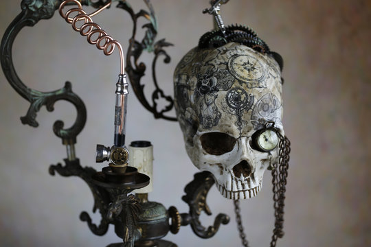 Steampunk teschio tatuato
