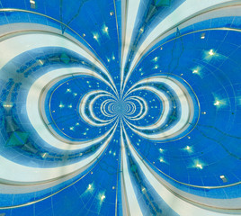 blue and white classic fractal pattern