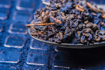 macro shot of fruit tea
