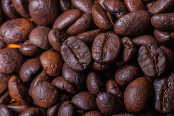 Roasted coffee beans background