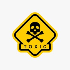 Toxic cross bones sign warning icon design vector
