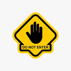 Hand stop warning sign icon design vector
