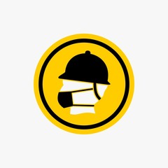 Fototapeta premium Work safety warning sign icon design vector