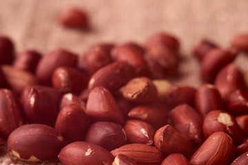 dry peanuts background. close up dry peanuts. Selective focus. nice bokeh
