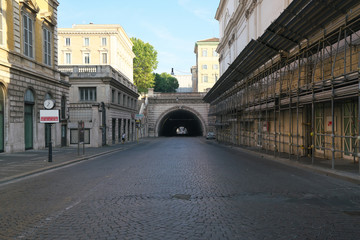 Fototapeta na wymiar Rome,Italy-July 29,2018: Tunnel - Traforo Umberto in Rome
