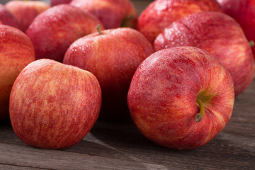 Fototapeta na wymiar Bunch of Red Apples Closeup