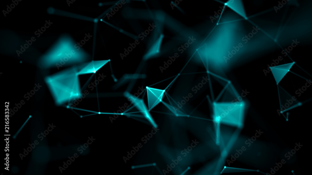 Poster abstract digital background. big data visualization. network connection structure.abstract blue geom