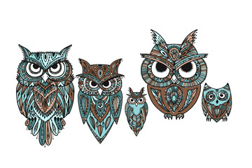 Ornate owl, zenart for your design