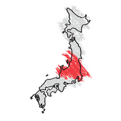 Sketch of a map of Japan