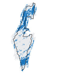 Fototapeta na wymiar Sketch of a map of Israel