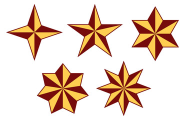Stars set - five stars