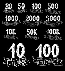 Followers card for social media and network design