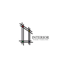 interior logo design, vector template