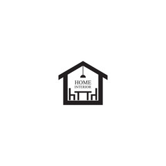 home interior logo design, vector template