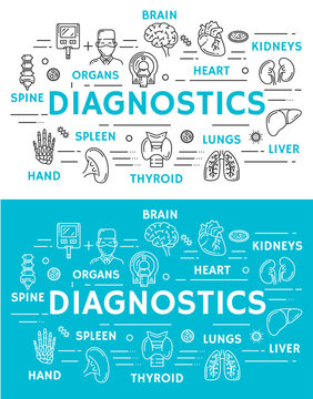 Medical diagnostics banner of diagnostic clinic