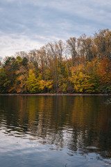 Autumn color at Loch Raven Reservoir, in Cockeysville, Maryland.