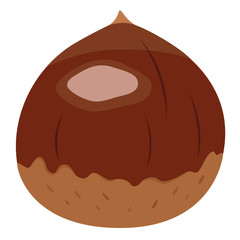 秋が旬の果物、栗のイラスト