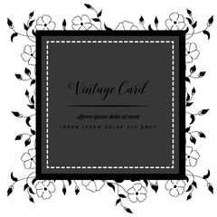 card with template text and flower on background vector illustration