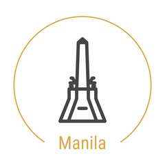 Manila, Philippines Vector Line Icon