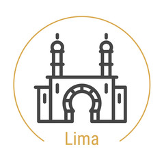 Lima, Peru Vector Line Icon