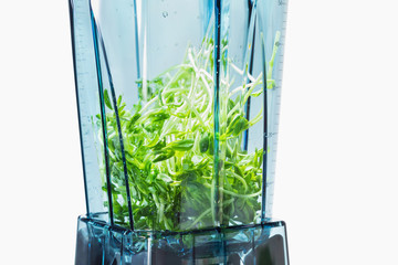 Green smoothie. Ingredients  for green smoothie in blender with