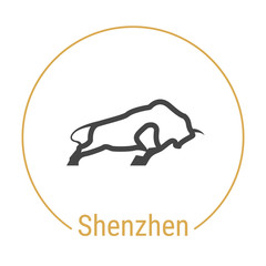 Shenzhen, China Vector Line Icon