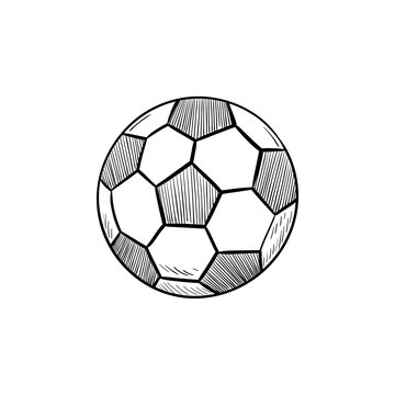 Soccer ball hand drawn outline doodle icon