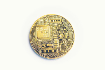 bitcoins isolated on white background