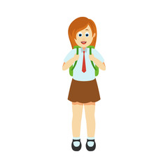 illustration of a girl in school dress