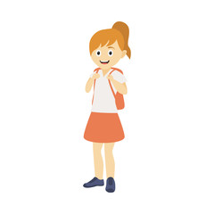 illustration of a girl in school dress