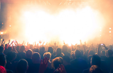 Obraz na płótnie Canvas concert crowd at rock concert
