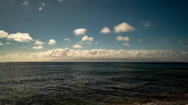 Time-lapse of Molokai Island in Hawaii from the Maui Shore 