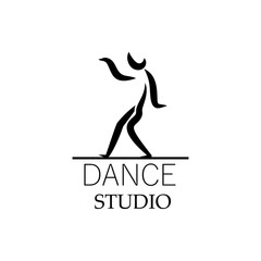 logo for dance school, dance studio. vector illustration