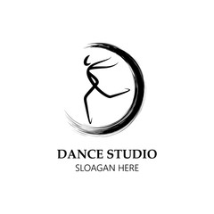 logo for dance school, dance studio. vector illustration